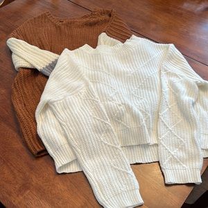 2 Sweaters - one cropped